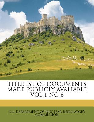 Title Ist of Documents Made Publicly Avaliable Vol 1 No 6