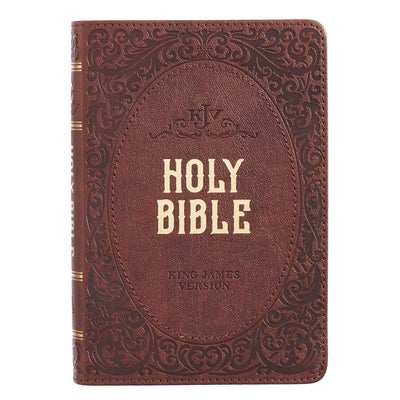 KJV Holy Bible, Compact Faux Leather Red Letter Edition - Ribbon Marker, King James Version, Chestnut Brown