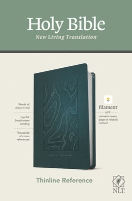 NLT Thinline Reference Holy Bible (Red Letter, LeatherLike, Earthen Teal Blue): Includes Free Access to the Filament Bible App Delivering Study Notes, Devotionals, Worship Music, and Video